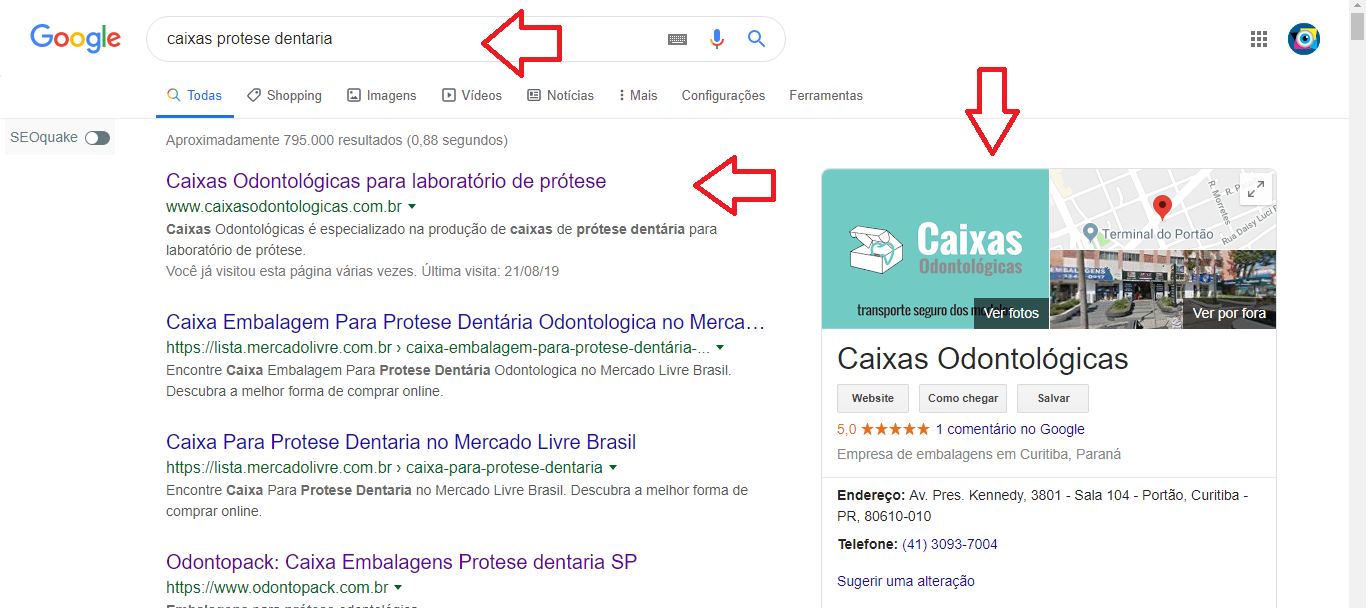 Caixas prótese dentária